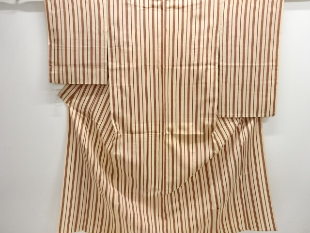 JAPANESE KIMONO / ANTIQUE HITOE KIMONO / TAISHO ROMAN STYLE / WOVEN STRIPE